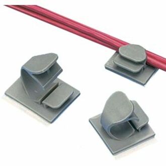 LGHT WIRE CLIP ADH 0.38IN BDL GRY PK100.
