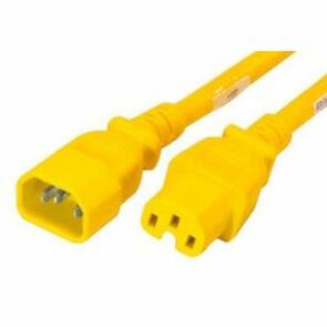 C14 TO C15 POWER EXTENSION CORD 14 AWG 15A YELLOW 3FT