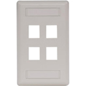 PLATE, WALL,FLUSH,1-G,4PORT,OW