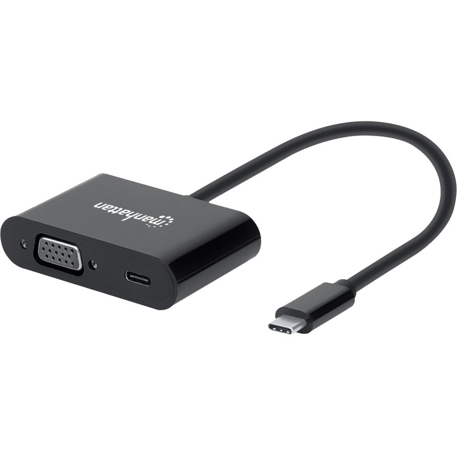 Manhattan USB‑C to VGA Adapter with PD — USB‑C to VGA, PD passthrough | VGA Adapter, Video