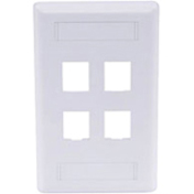 PLATE, WALL,FLUSH,1-G,4PORT,WH