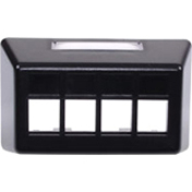 PLATE, FURNITURE, STD, BOX, 4PORT, BK