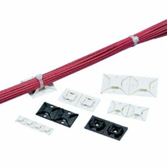 4 WAY ADHESIVE CBL TIE 1INX1IN WT