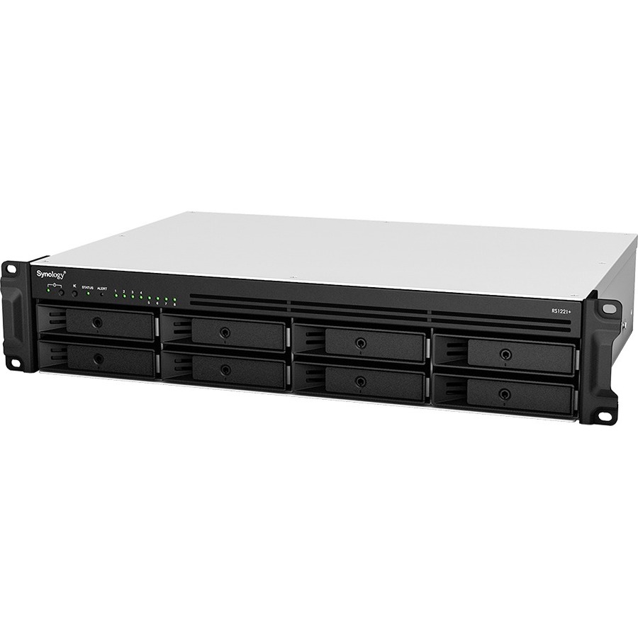Serveur NAS Synology RS1221+ 2U en rack à 8 baies et 4 Go de RAM - 4x LAN GbE (RS1221+)