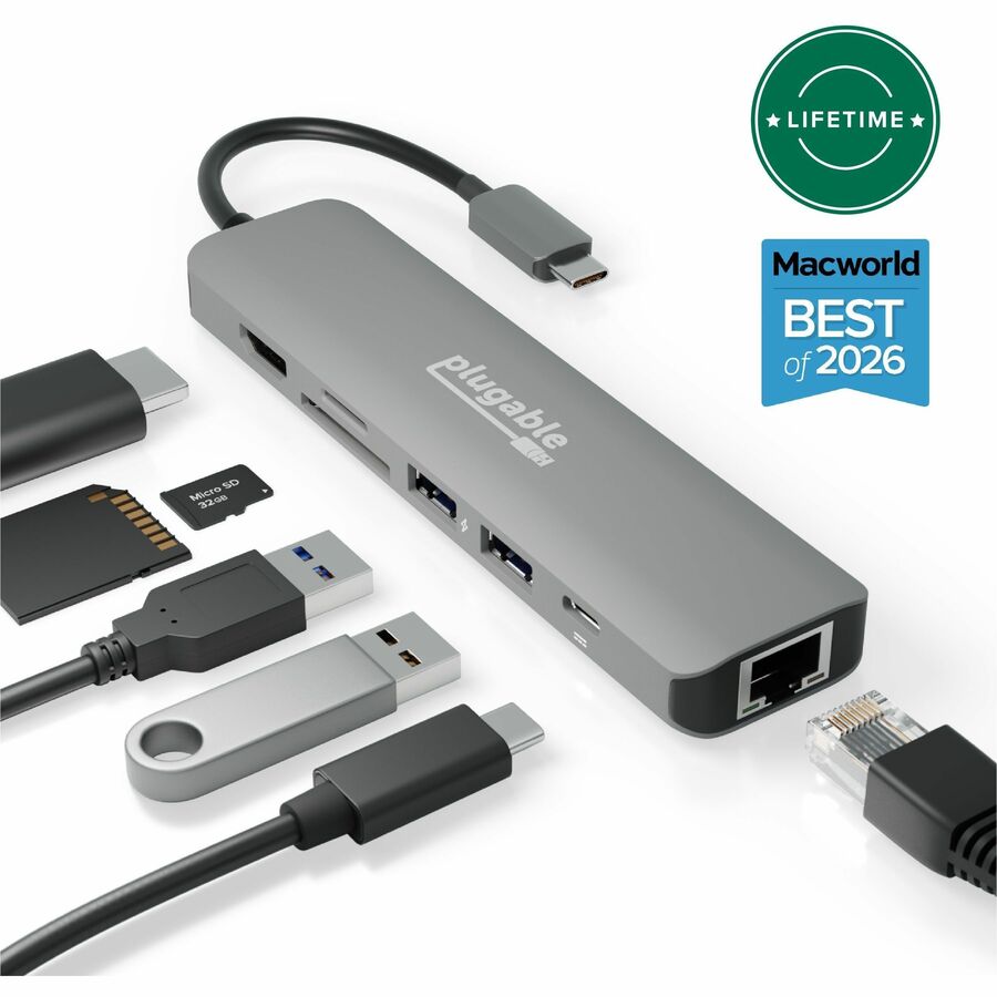 7-IN-1 USB C HUB MULTIPORT ADAPTER WITH ETHERNET (92W CHARGING, GIGABIT ETHERNET