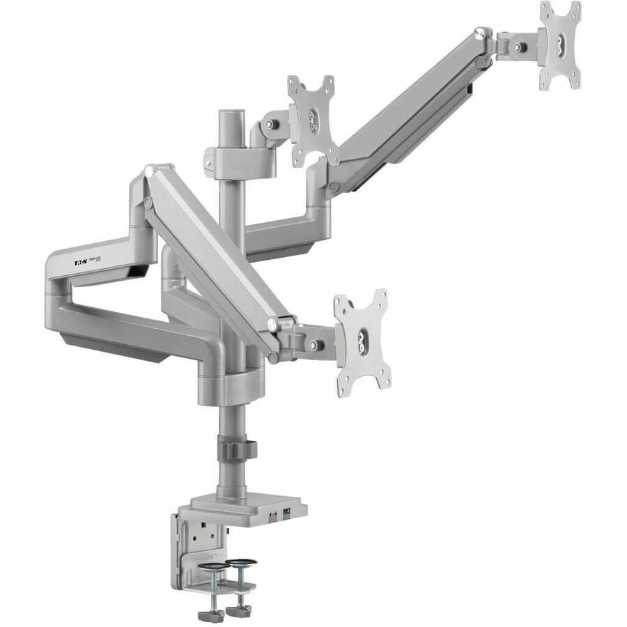 EATON TRIPP LITE SERIES TRIPLE-DISPLAY GAS-SPRING FLEX-ARM DESKTOP CLAMP AND GRO