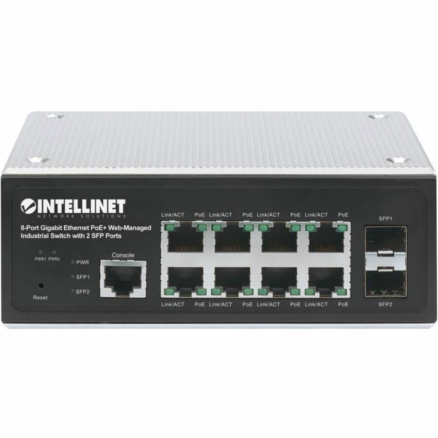 INTELLINET NETWORK SOLUTIONS 8-PORT GIGABIT ETHERNET POE+ WEB-MANAGED INDUSTRIAL