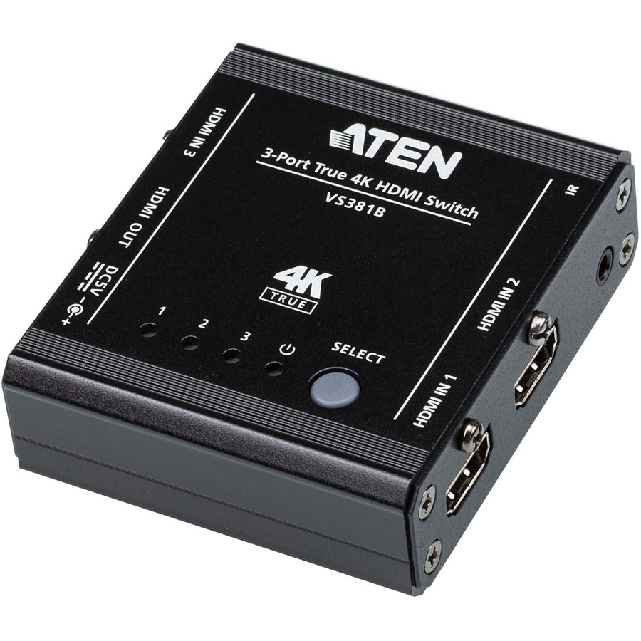 ATEN 3-Port True 4K HDMI Switch - 4096 x 2160 - 4K - 3 x 1 - Display - 1 x HDMI Out