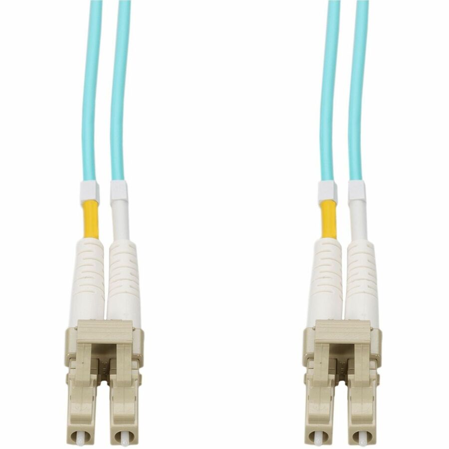 1M LC TO LC AQUA OS2 DUPLEX OFNR (RISER-RATED) SMF FIBER PATCH CABLE