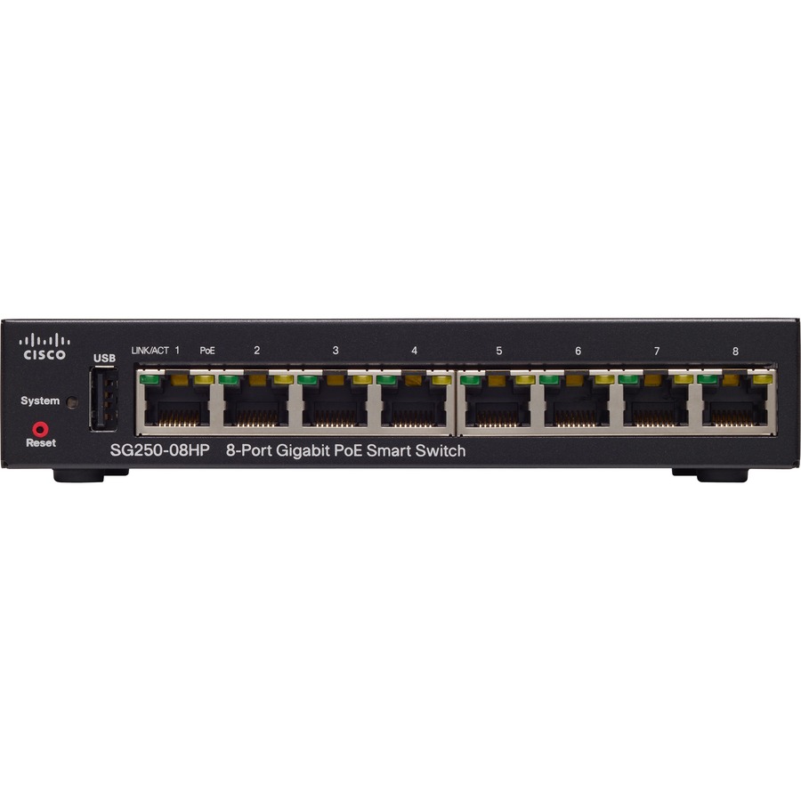 CISCO SG250-08HP 8-PORT GB POE SMART SWITCH REMANUFACTURED
