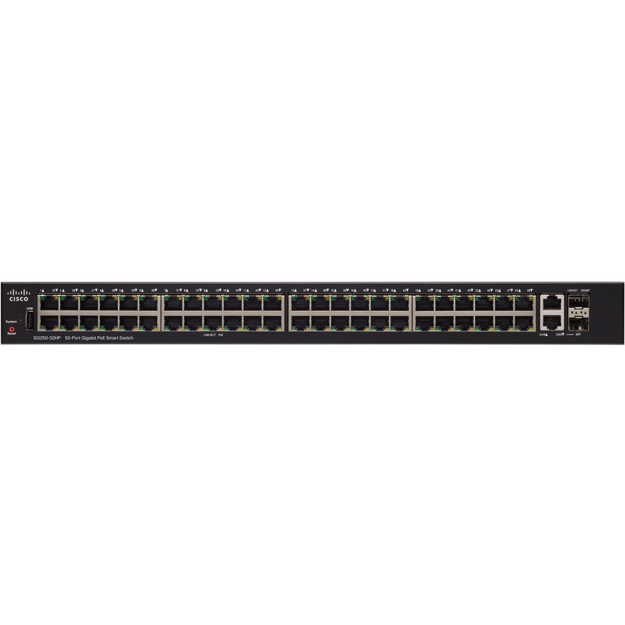 CISCO SG250-50P 50-PORT GB POE SMART SWITCH REMANUFACTURED