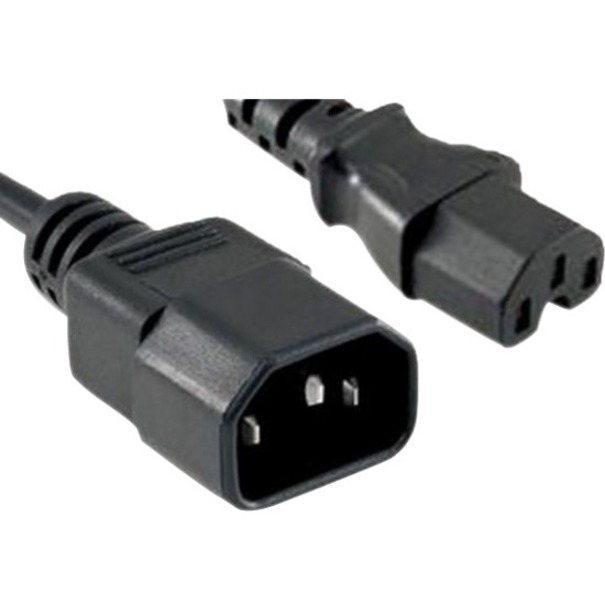 ENET C14 TO C15 POWER EXTENSION CORD 14 AWG 15A 12FT BLACK - LIFETIME WARRANT