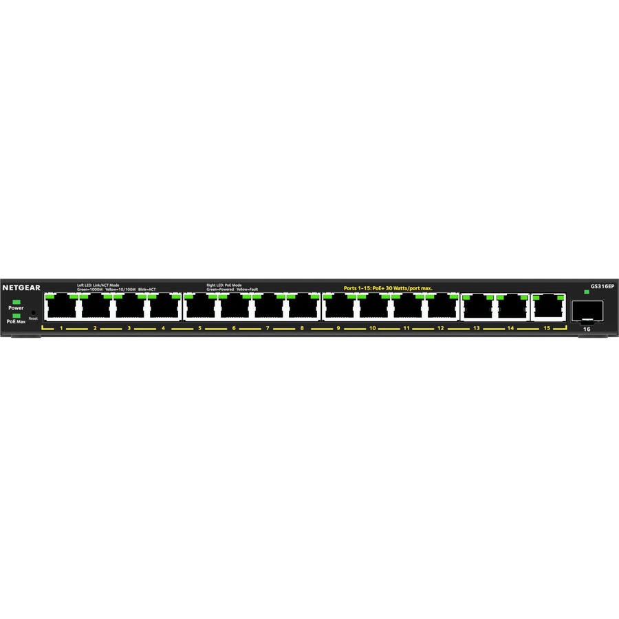 16-PORT POE+ GIGABIT ETHERNET PLUS SWITCH (180W) WITH 1 SFP PORT
