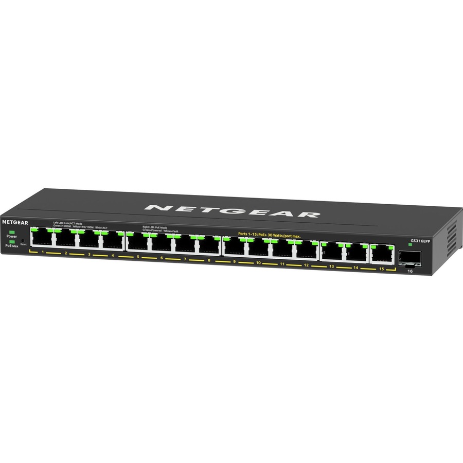 16-PORT HIGH-POWER POE+ GIGABIT ETHERNET PLUS SWITCH (231W) WITH 1 SFP PORT