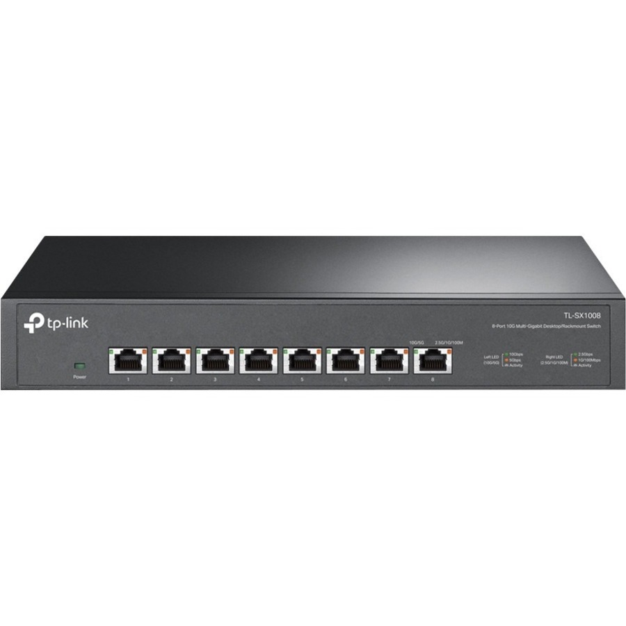 TP-Link (TL-SX1008), 8 Port 10G/Multi-Gig Unmanaged Ethernet Switch, Desktop/Rackmount, Plug & Play, Sturdy Metal Casing, Limited Lifetime Protection, Speed Auto-Negotiation