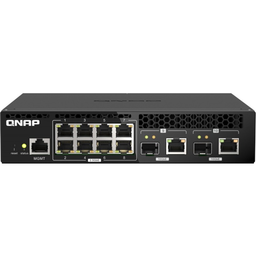 QNAP RACKMOUNT SWITCH QSW-M2108R-2C-US, MANAGEMENT SWITCH, 8 PORT 2.5GBPS, 2 POR