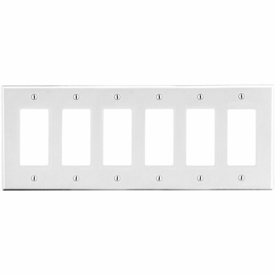 WALLPLATE, 6-G, 6) DEC, WH