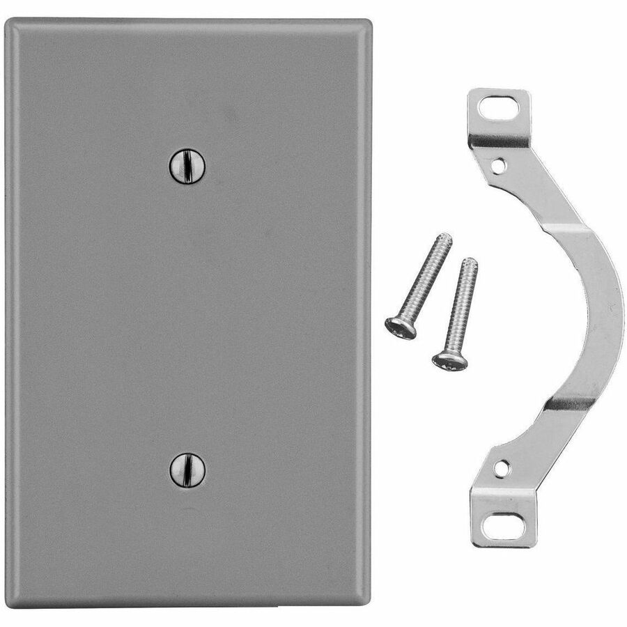WALLPLATE, 1-G, STRP MT BLANK, GY