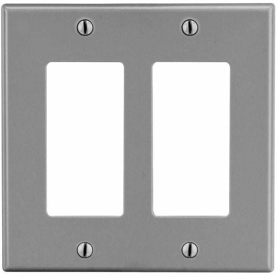 WALLPLATE, M-SIZE, 2-G, 2) DEC, GY