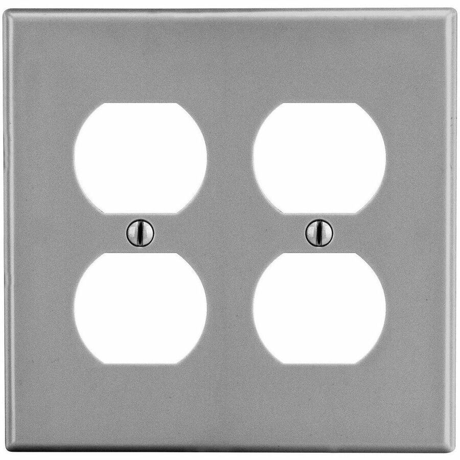 WALLPLATE, M-SIZE, 2-G, 2) DUP, GY