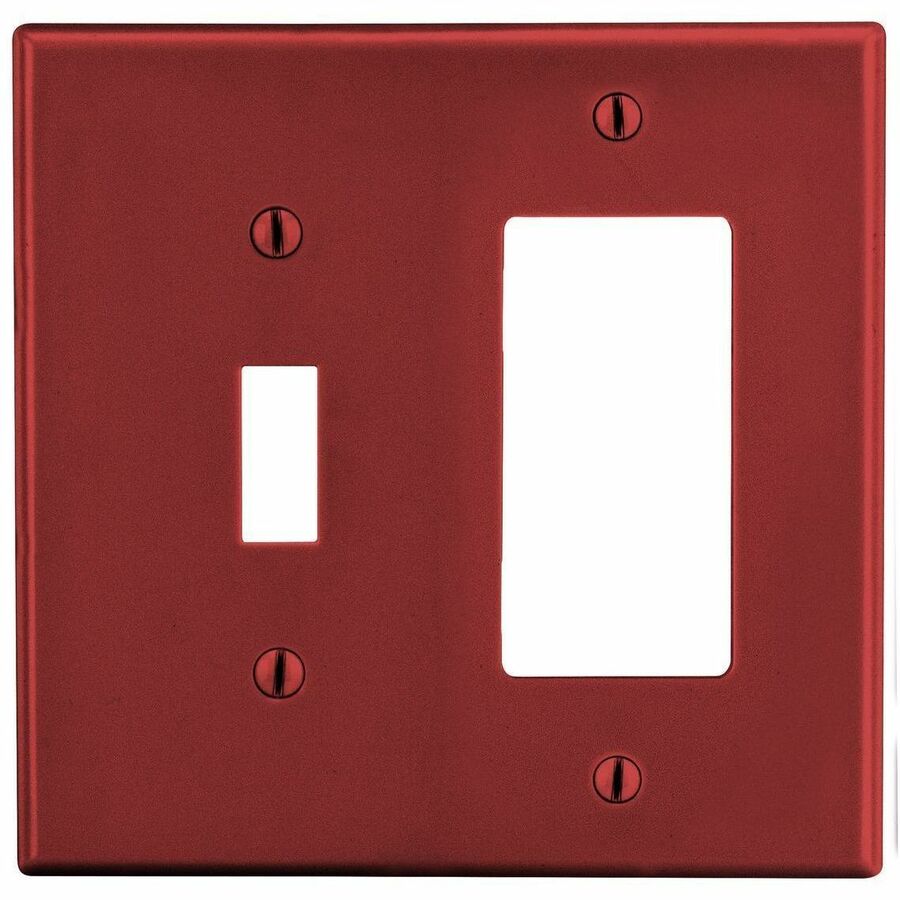 WALLPLATE, 2-G, 1) TOG 1) DECOR, RED