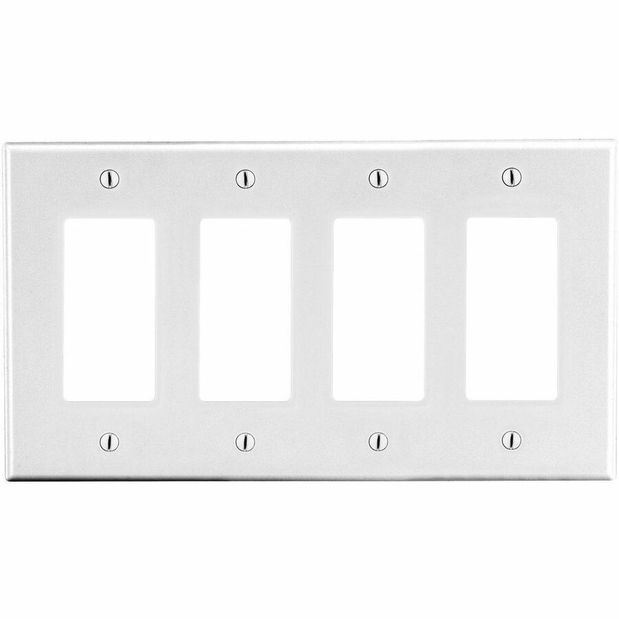 WALLPLATE, 4-G, 4) DEC, WH
