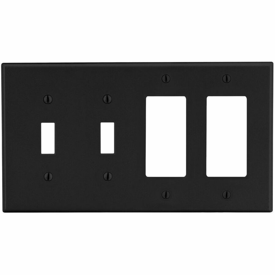 WALLPLATE, 4-G, 2) TOG 2) DEC, BK