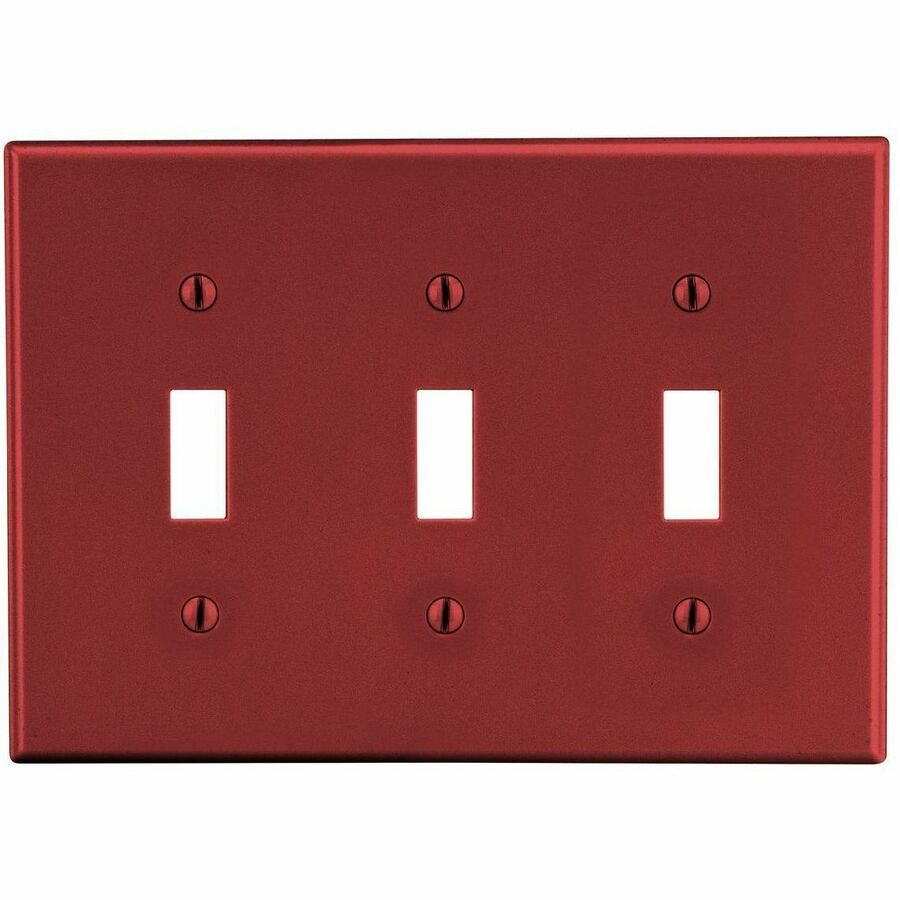 WALLPLATE, M-SIZE, 3-G, 3) TOG, RED