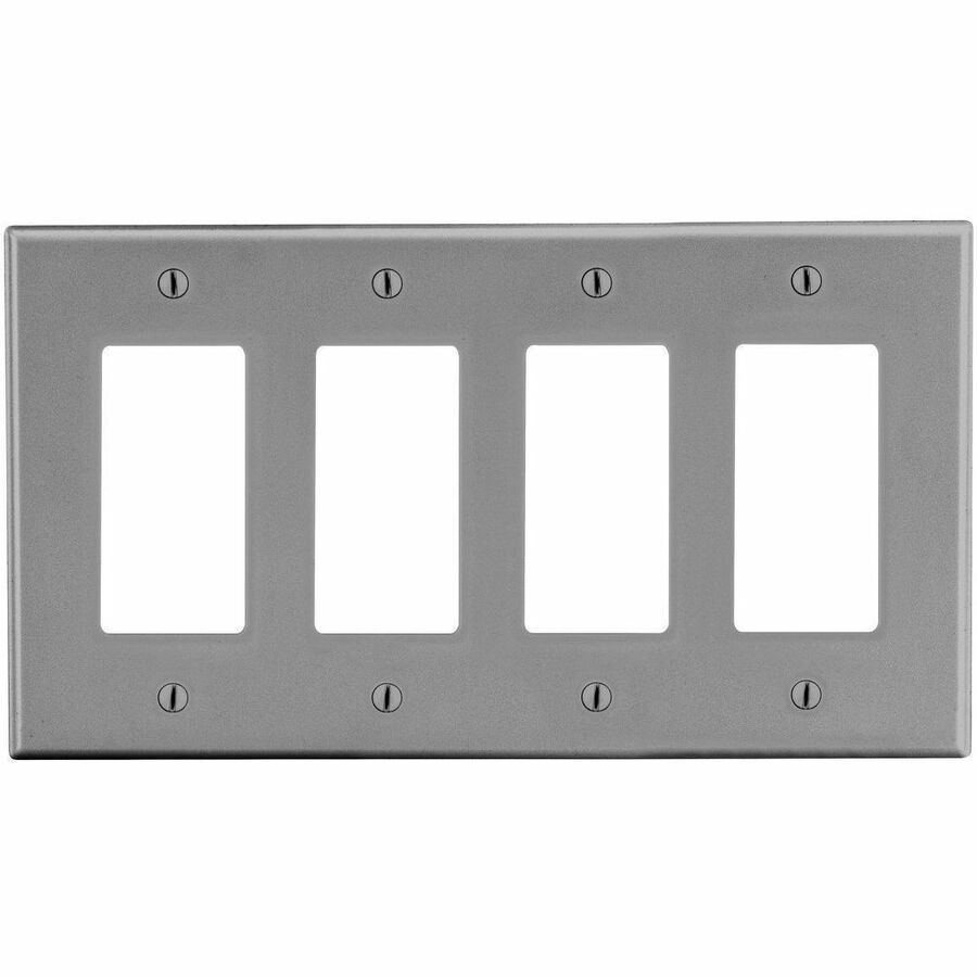 WALLPLATE, M-SIZE, 4-G, 4) DEC, GY