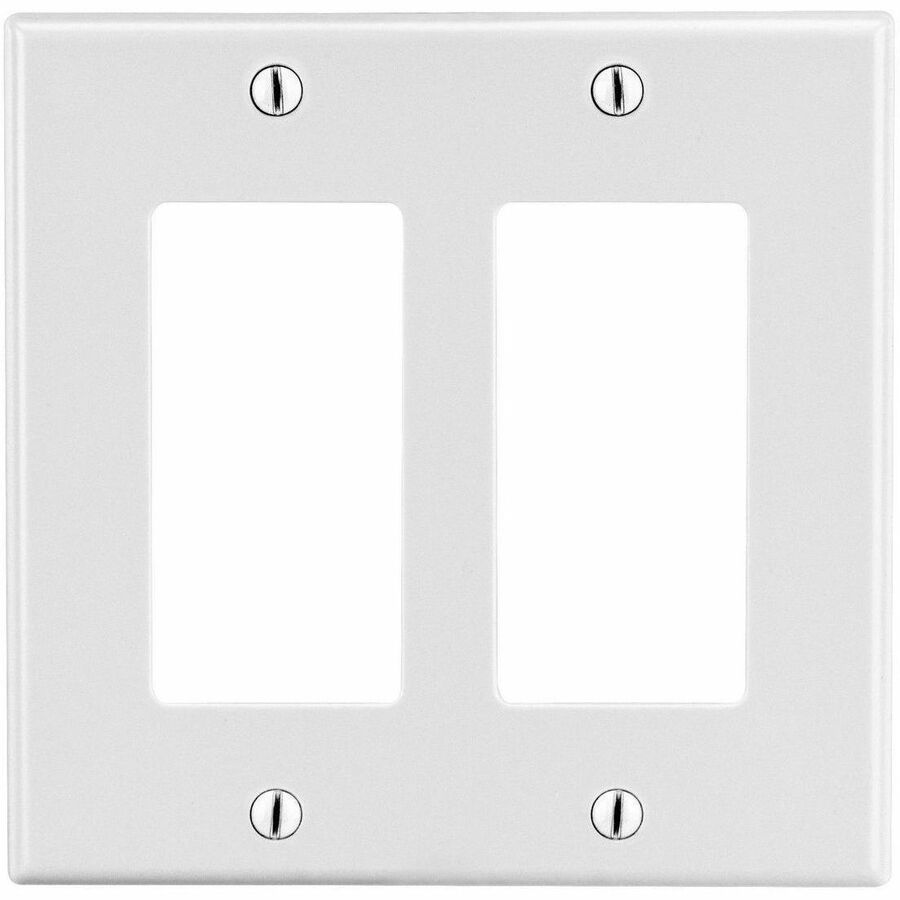 WALLPLATE, M-SIZE, 2-G, 2) DEC, WH