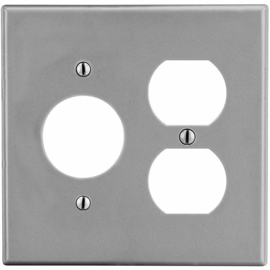 WALLPLATE, 2-G, 1) DUP 1) 1.40 OPNG, GY