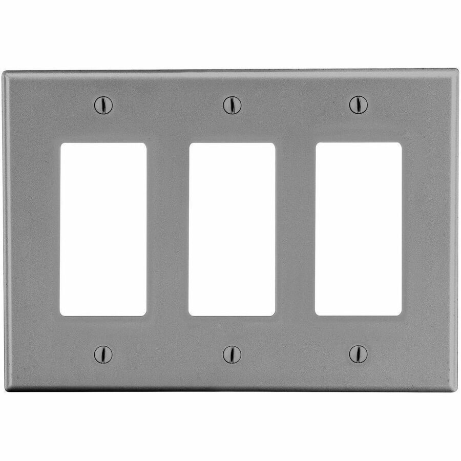 WALLPLATE, M-SIZE, 3-G, 3) DEC, GY