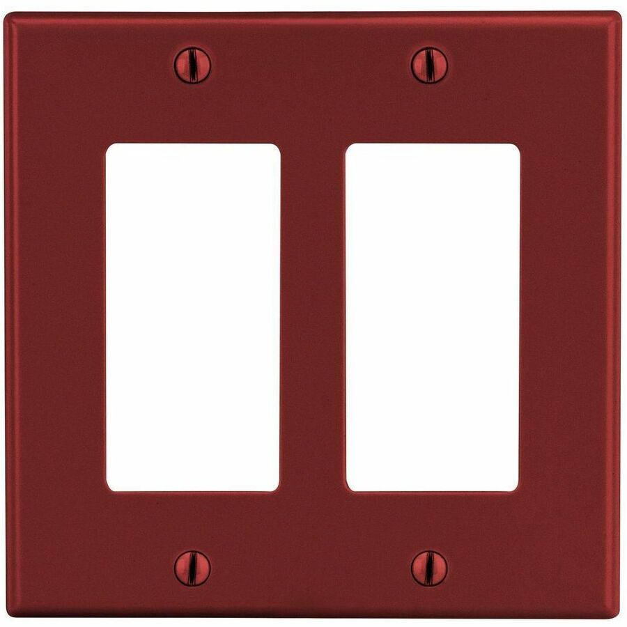 WALLPLATE, 2-G, 2) DEC, RED