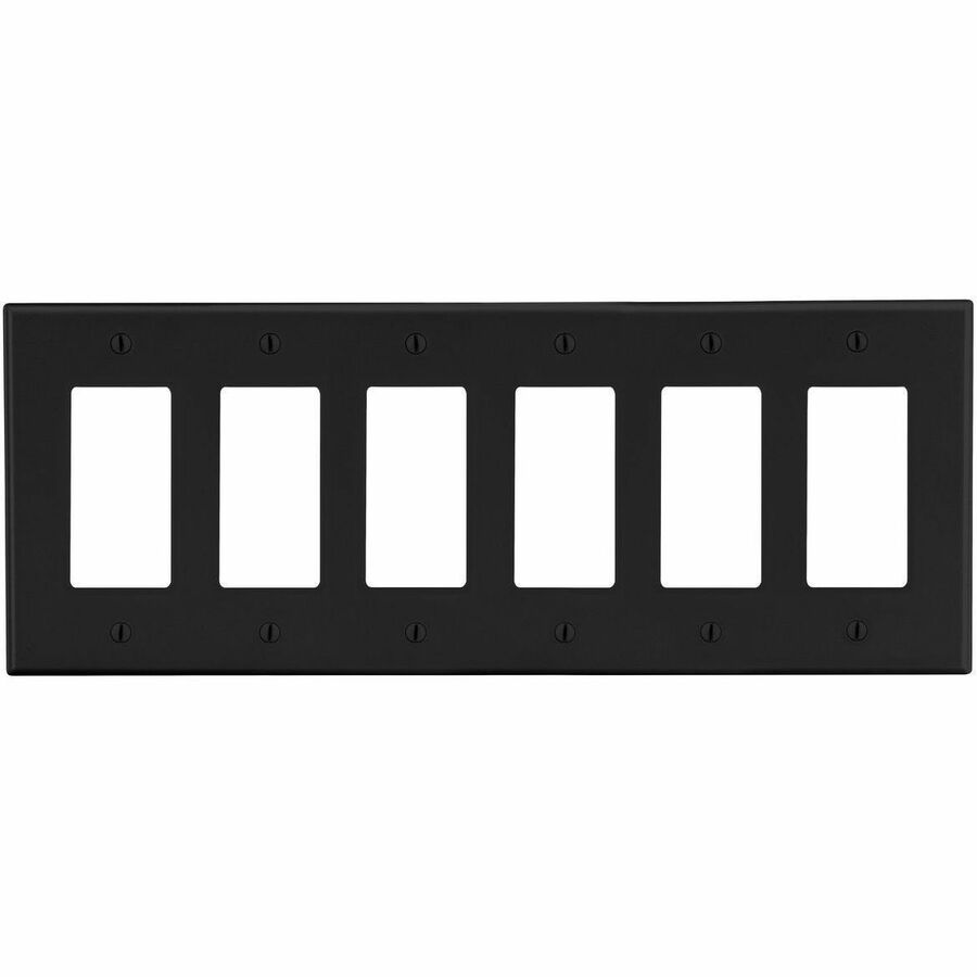 WALLPLATE, 6-G, 6) DEC, BK