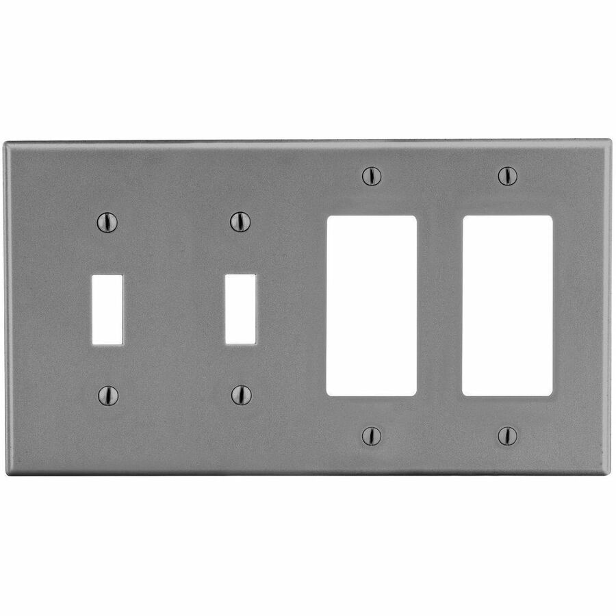 WALLPLATE, 4-G, 2) TOG 2) DEC, GY