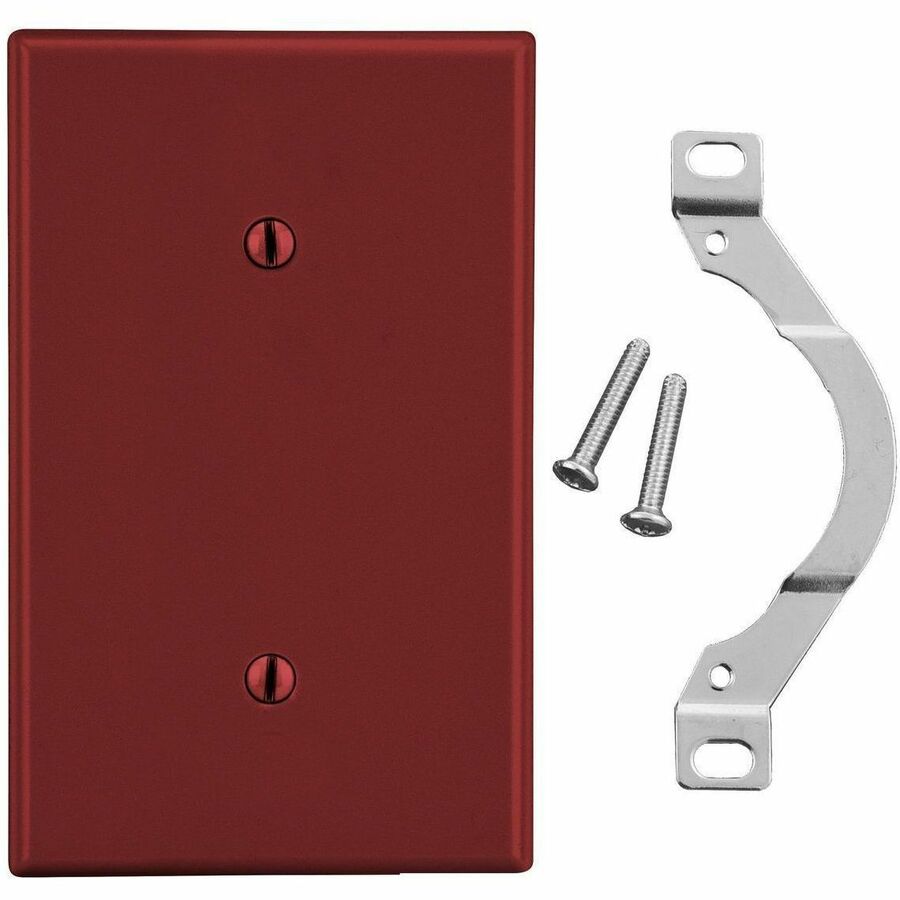 WALLPLATE, 1-G, STRP MT BLANK, RED