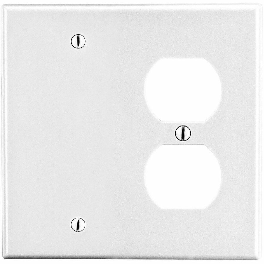 WALLPLATE, 2-G, 1) DUP 1) BLANK, WH