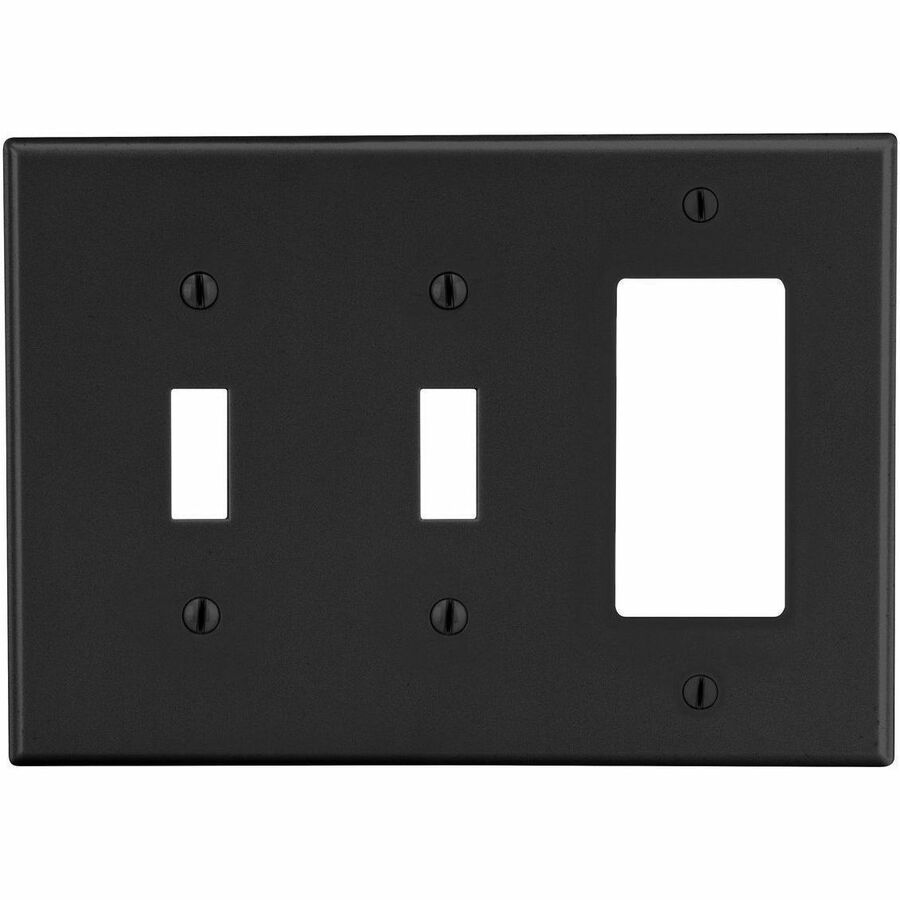 WALLPLATE, 3-G, 2) TOG 1) DECOR, BK