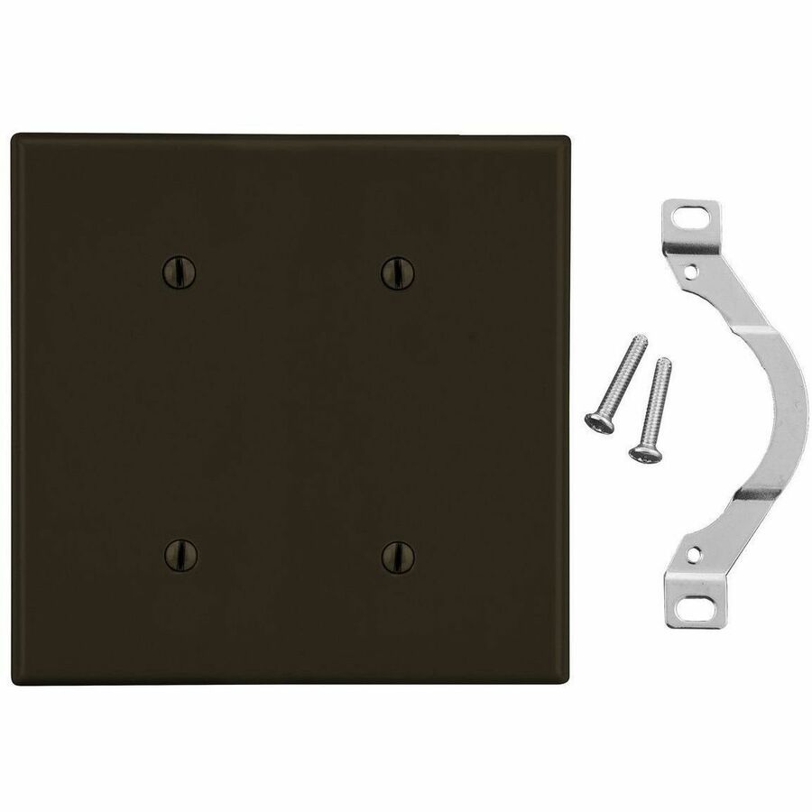 WALLPLATE, 2-G, 2) STRP MT BLANK BR