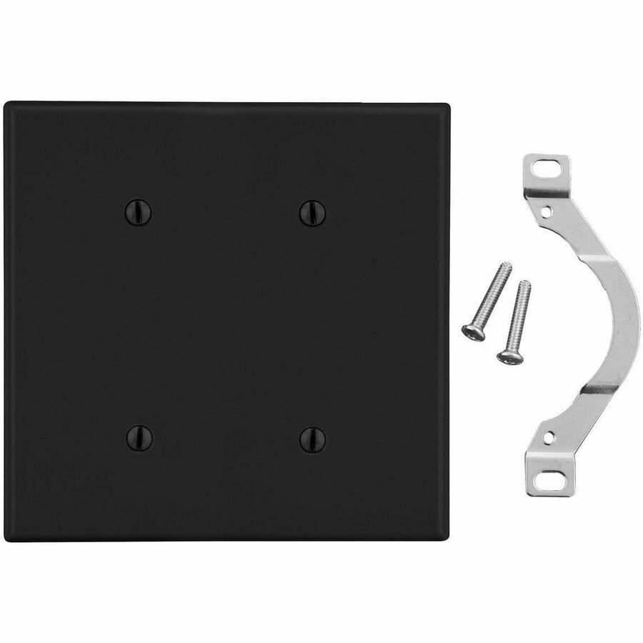 WALLPLATE, 2-G, 2) STRP MT BLANK BK