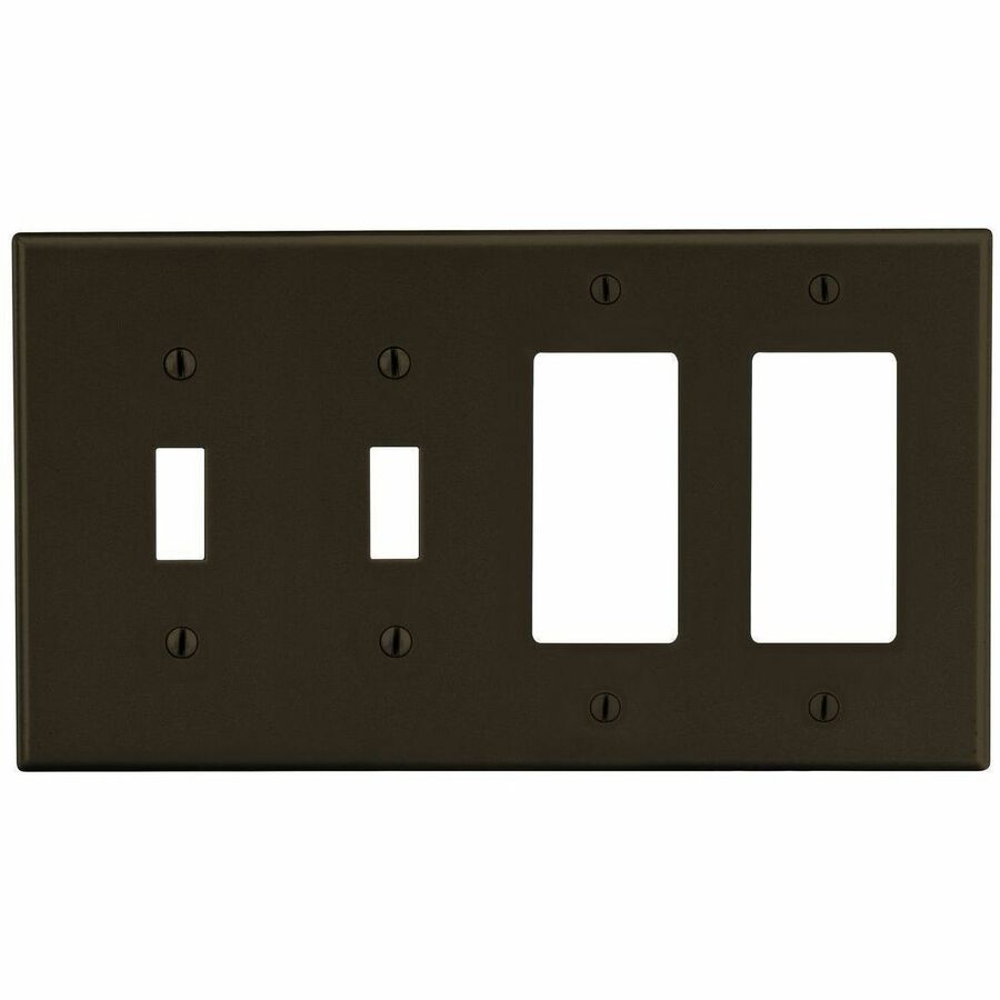 WALLPLATE, 4-G, 2) TOG 2) DEC, BR