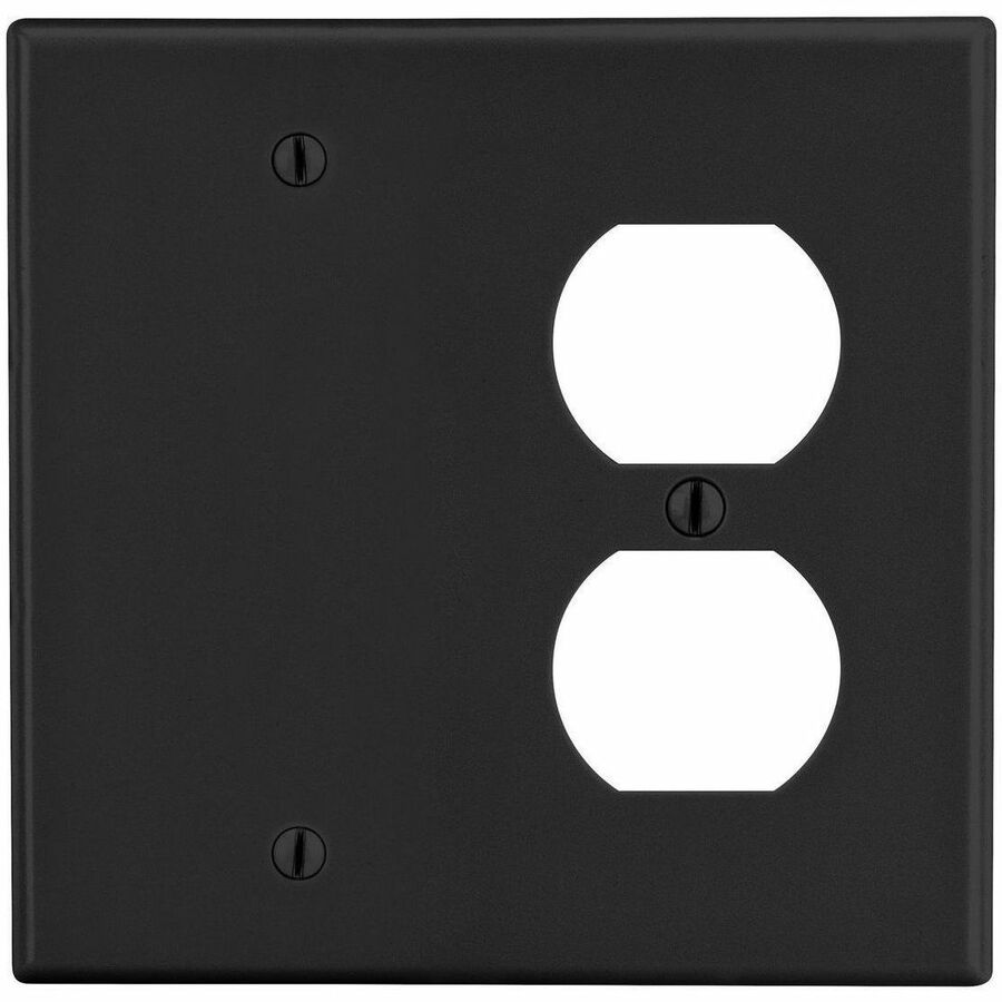 WALLPLATE, 2-G, 1) DUP 1) BLANK, BK