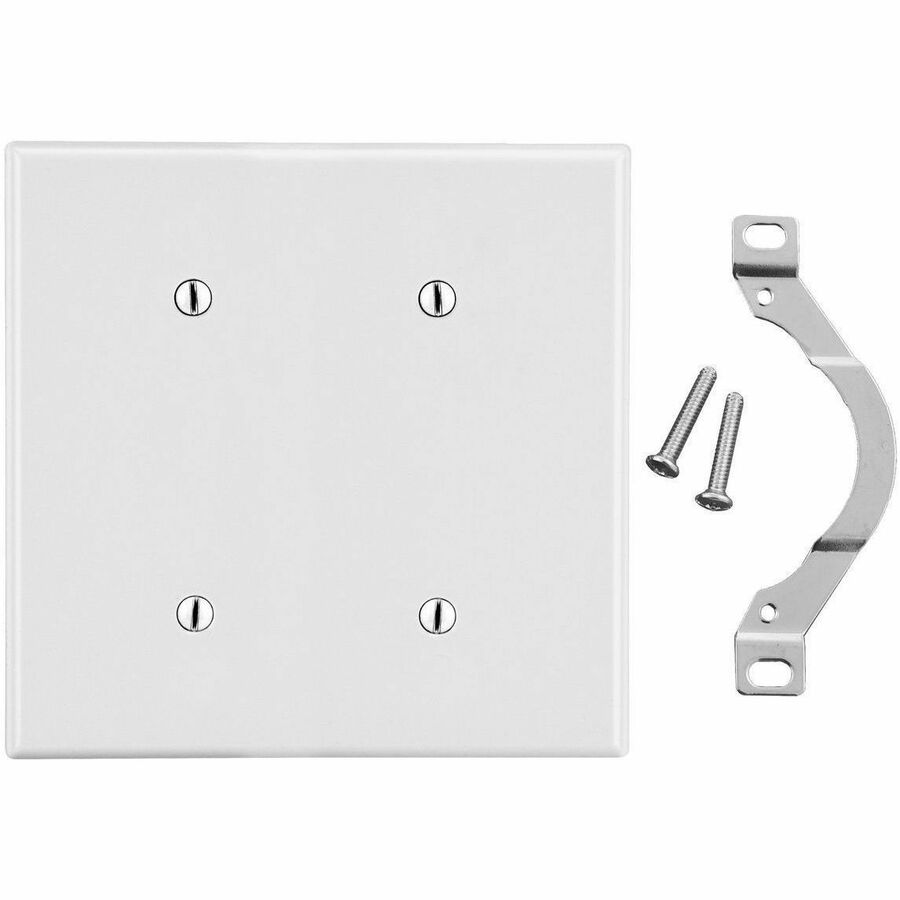 WALLPLATE, 2-G, 2) STRP MT BLANK WH