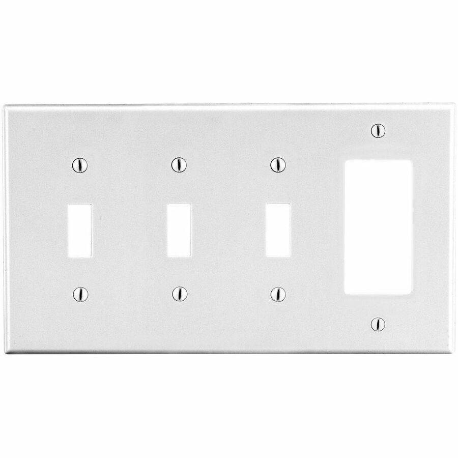 WALLPLATE, 4-G, 3) TOG 1) DEC, WH