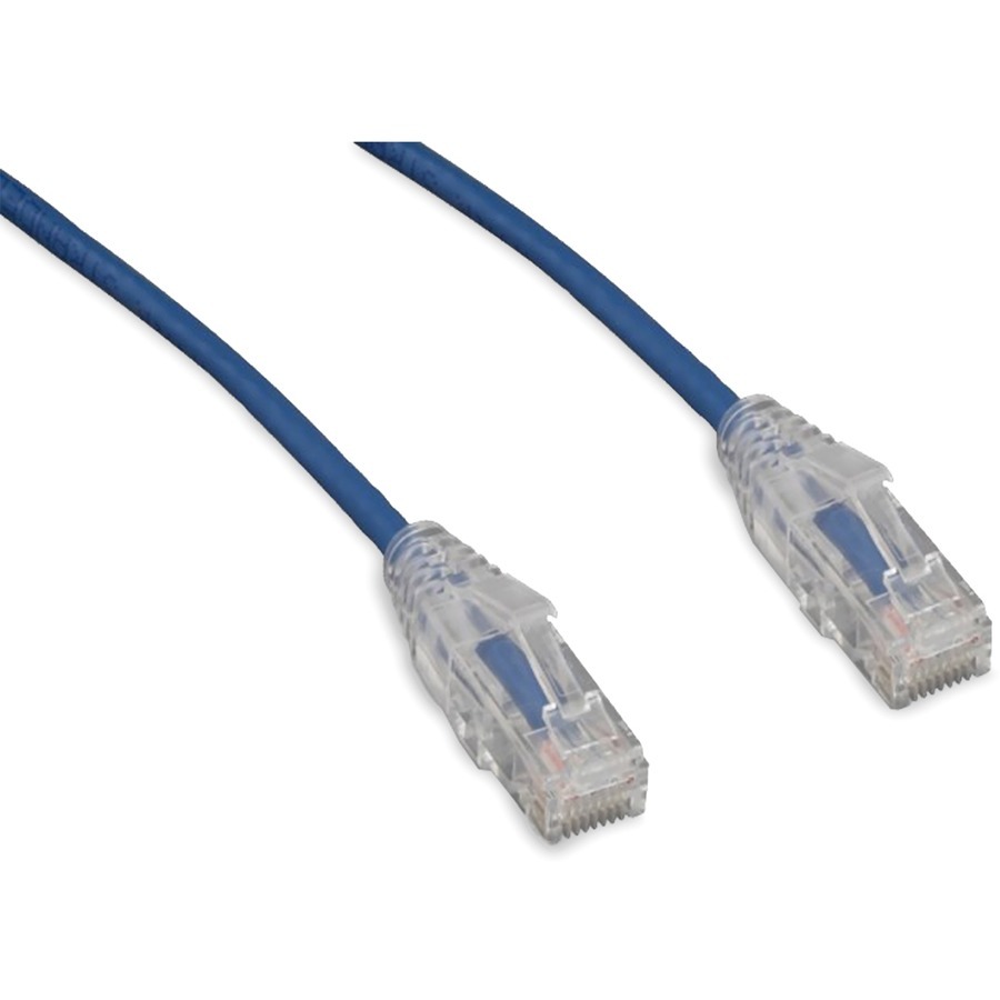 CAT6 SLIM 28AWG SNAGLESS CLEAR MOLDED BOOT (UTP) RJ-45 45FT BLUE