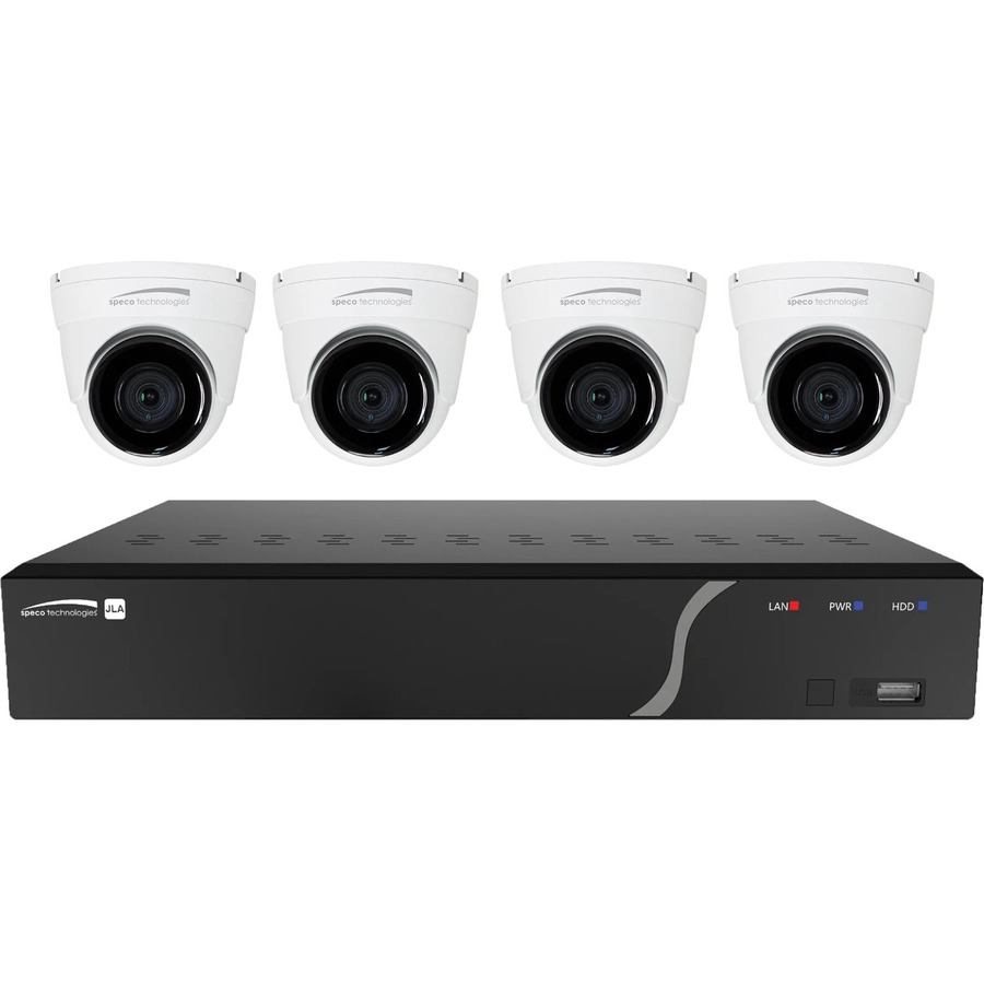 4CH H.265 NVR, 3 OUTDOOR IR 5MP IP AND 1 4K AI CAMERAS