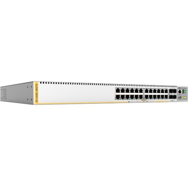 L3 STACKABLE SWITCH, 24X 10/100/1000-T, 4X SFP+ PORTS AND DUAL FIXED PSU. TAA CO