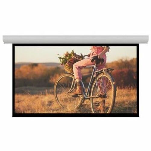 ELECTRIC SCREEN - WHITE POWDER-COATED, ALUMINUM - THE CONTOUR ELECTROL IS THE LA