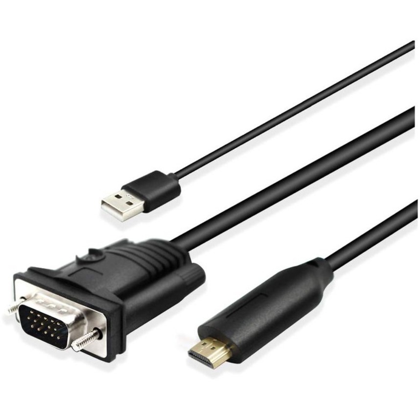 4xem 10ft Vga to Hdmi Adapter Cable Converter Audio  USB Power 1080p