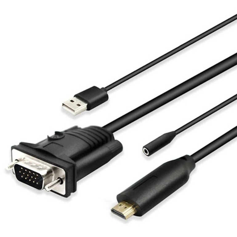 4xem 10ft Hmdi to Vga Adapter Cable 3.5mm Audio USB Power 1080p